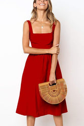 Maxi-Slipkleid mit eckigem Ausschnitt